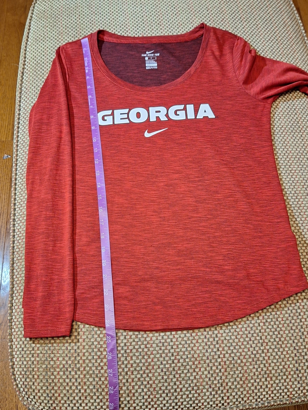 The Nike Tee Dri - Fit Women's Georgia Long-Sleeve Tee in Red - Picture 5 of 10